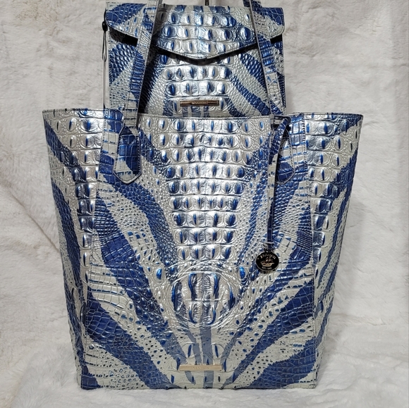 💥  Brahmin 2 PCS SET Shoulder Bag Purse Ombre Melbourne + XL Clutch NWT - Picture 12 of 16